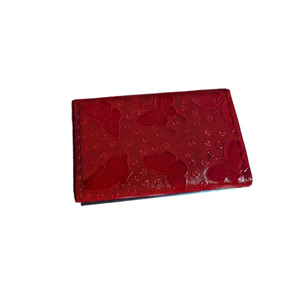 Red Butterfly Retro Small New Card Wallet ID Card Holder Never used Deadstock - Picture 12 of 13